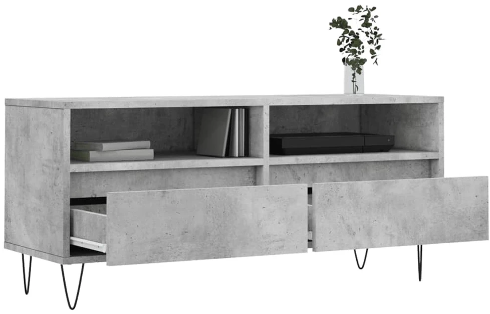 TV staliukas Televizoriaus spintelė, betono pilka, 100x34,5x44,5cm, mediena