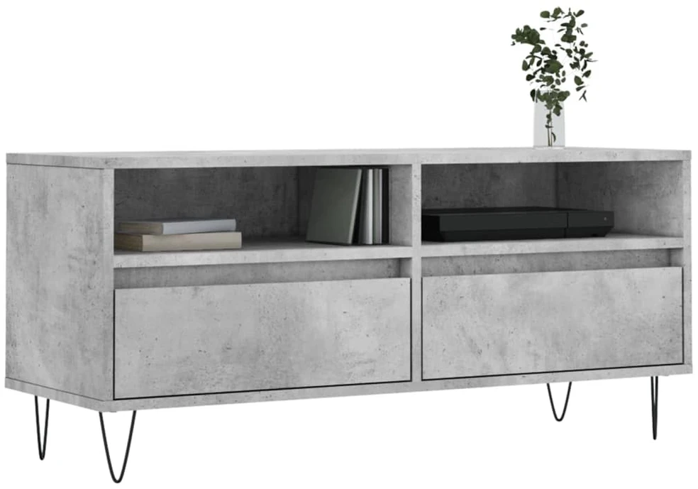 TV staliukas Televizoriaus spintelė, betono pilka, 100x34,5x44,5cm, mediena
