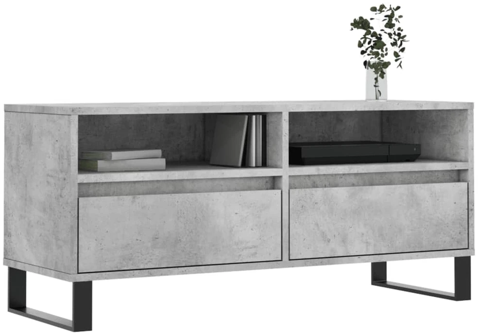 TV staliukas Televizoriaus spintelė, betono pilka, 100x34,5x44,5cm, mediena