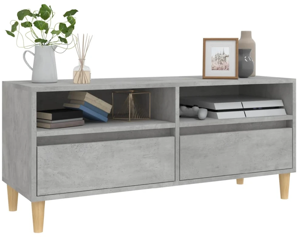 TV staliukas Televizoriaus spintelė, betono pilka, 100x34,5x44,5cm, mediena