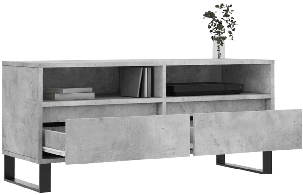TV staliukas Televizoriaus spintelė, betono pilka, 100x34,5x44,5cm, mediena