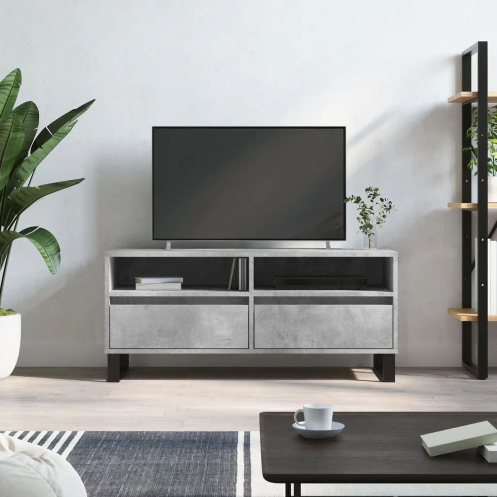 TV staliukas Televizoriaus spintelė, betono pilka, 100x34,5x44,5cm, mediena
