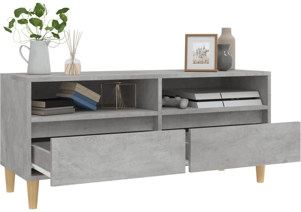 TV staliukas Televizoriaus spintelė, betono pilka, 100x34,5x44,5cm, mediena