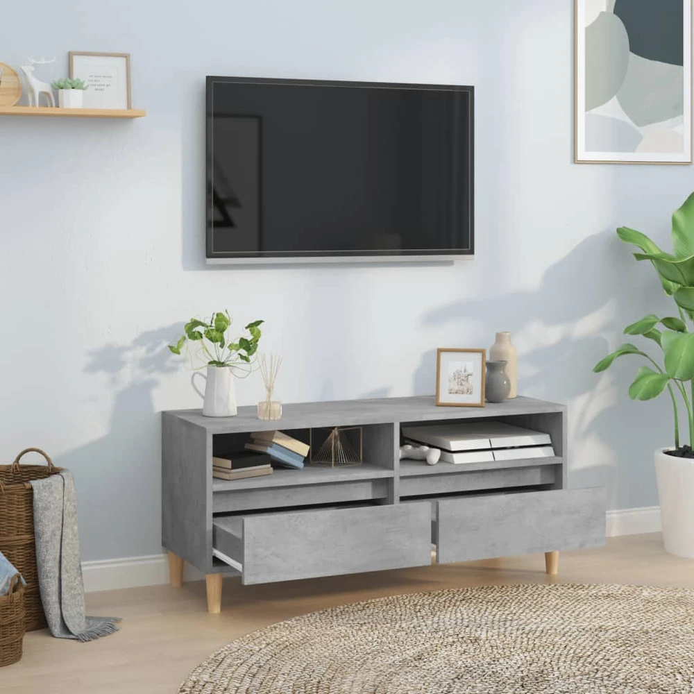 TV staliukas Televizoriaus spintelė, betono pilka, 100x34,5x44,5cm, mediena