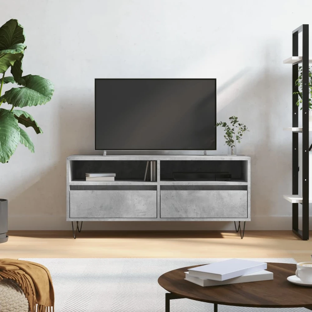 TV staliukas Televizoriaus spintelė, betono pilka, 100x34,5x44,5cm, mediena