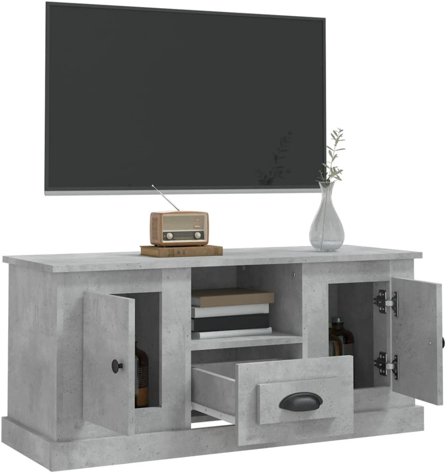 TV staliukas Televizoriaus spintelė, betono pilka, 100x35,5x45cm, mediena