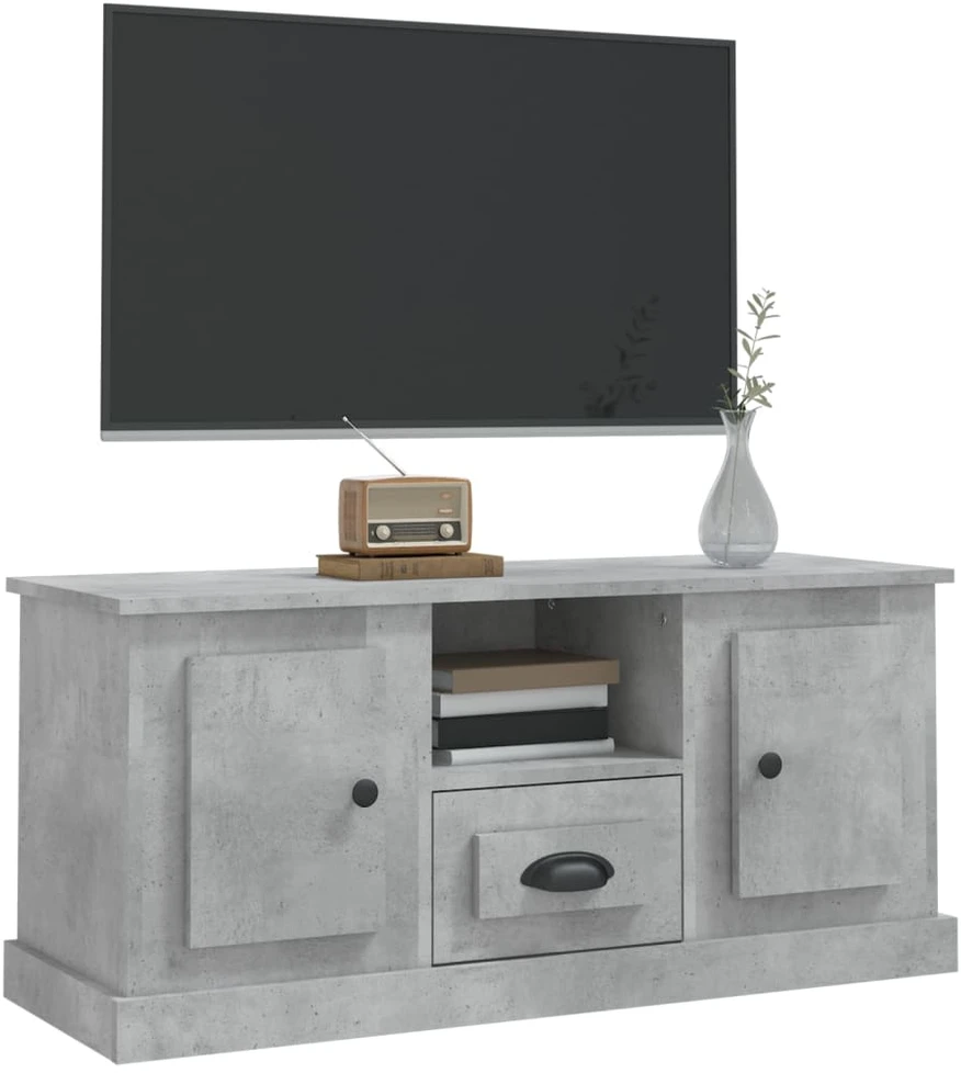 TV staliukas Televizoriaus spintelė, betono pilka, 100x35,5x45cm, mediena