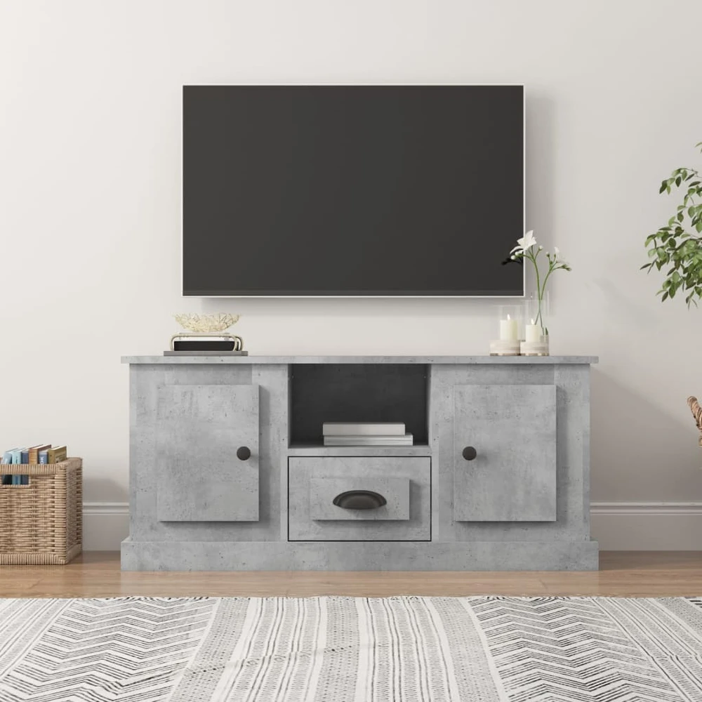 TV staliukas Televizoriaus spintelė, betono pilka, 100x35,5x45cm, mediena