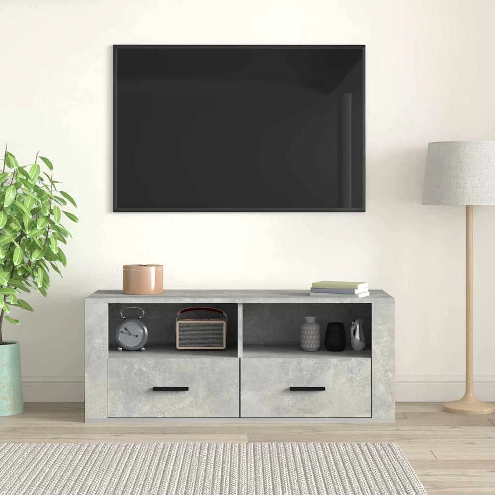 TV staliukas Televizoriaus spintelė, betono pilka, 100x35x40cm, mediena