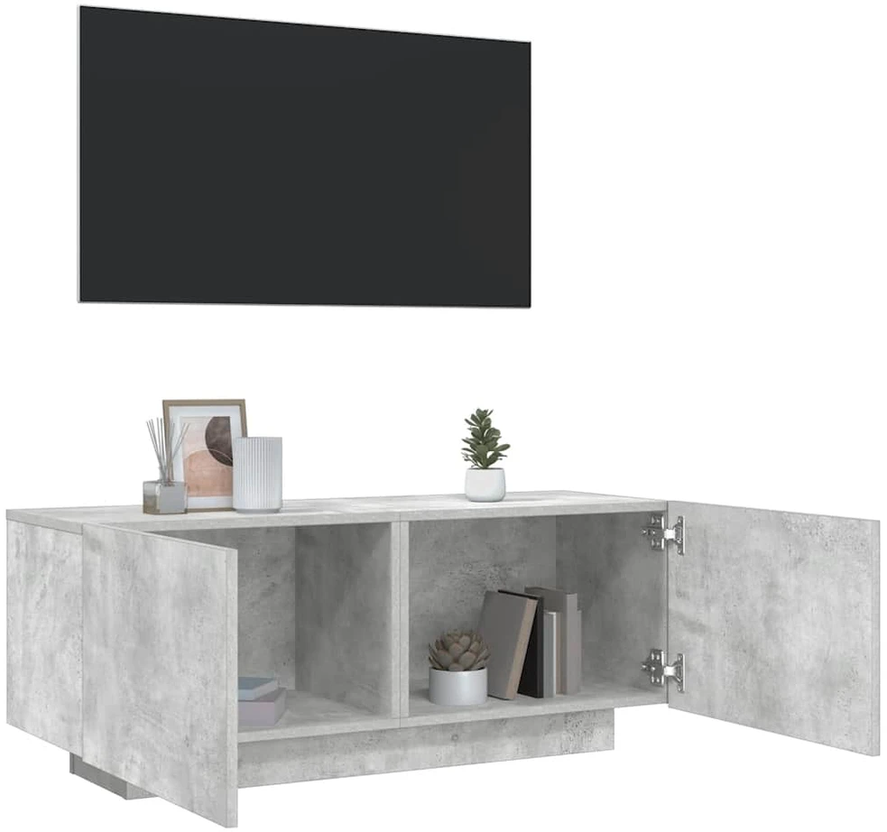 TV staliukas Televizoriaus spintelė, betono pilka, 100x35x40cm, mediena