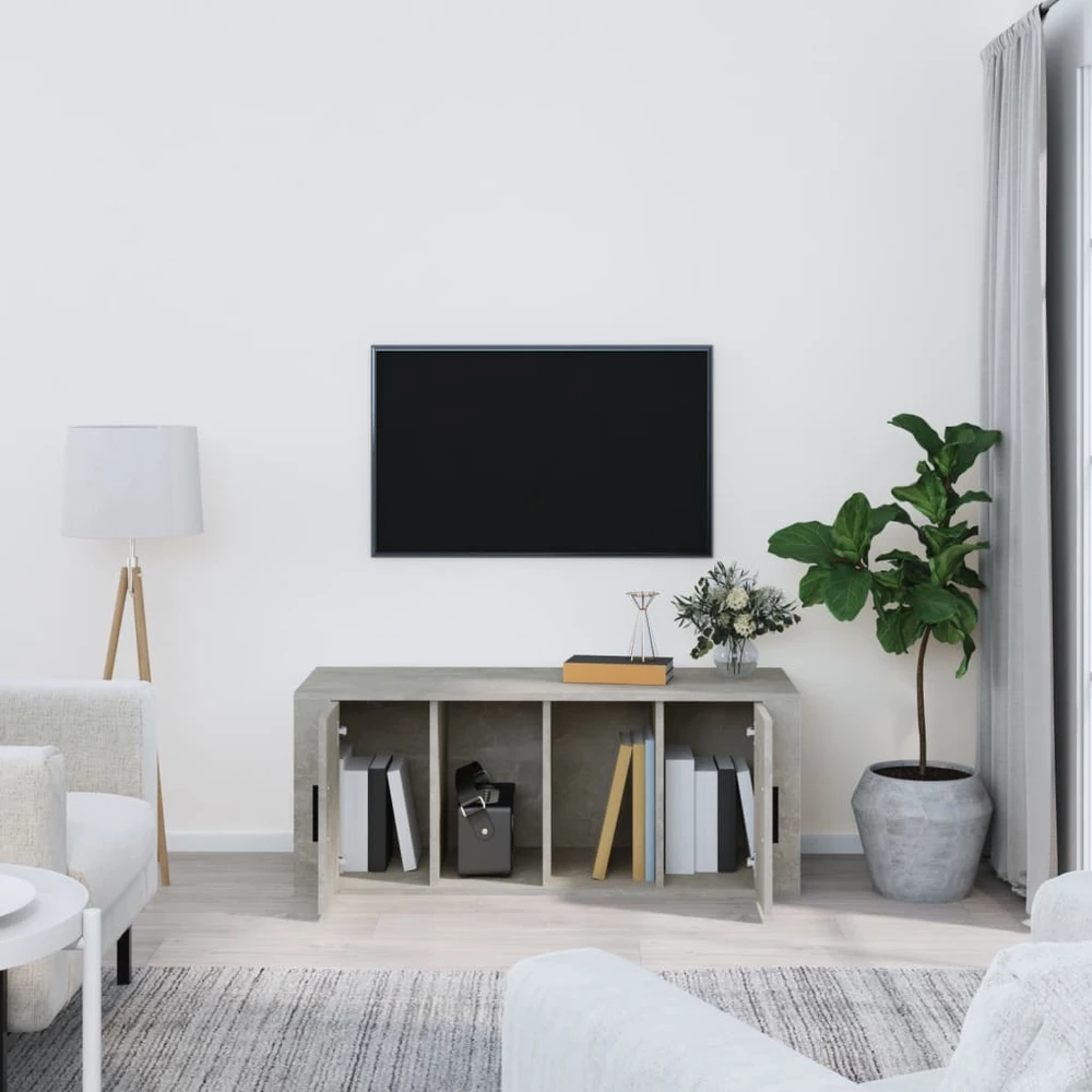 TV staliukas Televizoriaus spintelė, betono pilka, 100x35x40cm, mediena