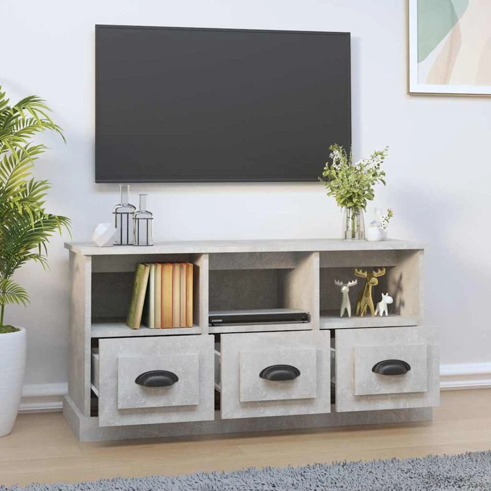 TV staliukas Televizoriaus spintelė, betono pilka, 100x35x50cm, mediena