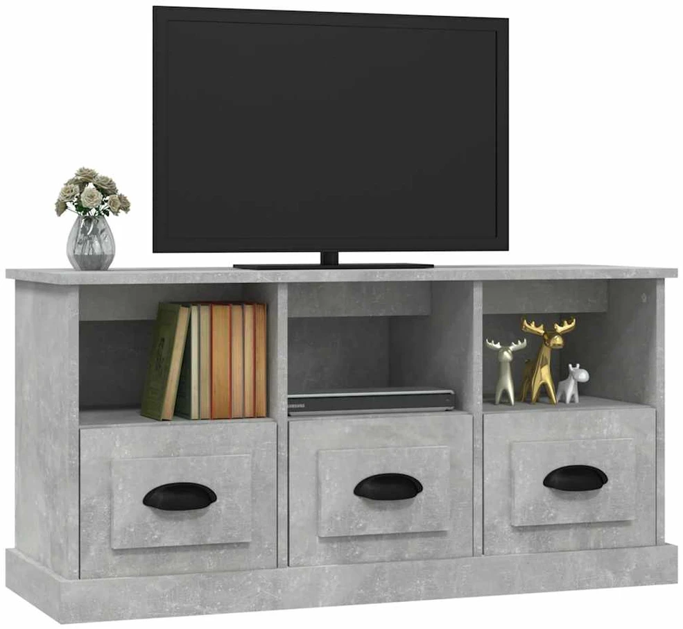 TV staliukas Televizoriaus spintelė, betono pilka, 100x35x50cm, mediena
