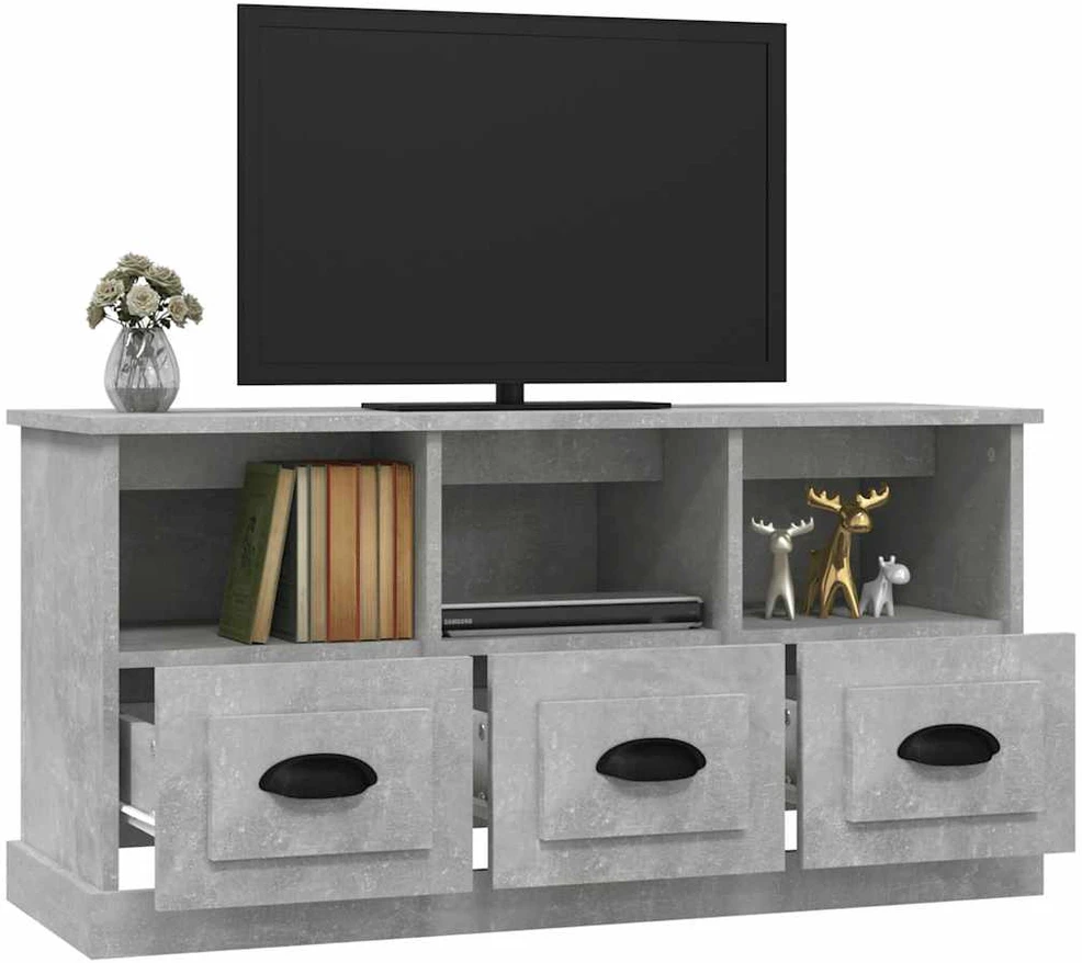 TV staliukas Televizoriaus spintelė, betono pilka, 100x35x50cm, mediena