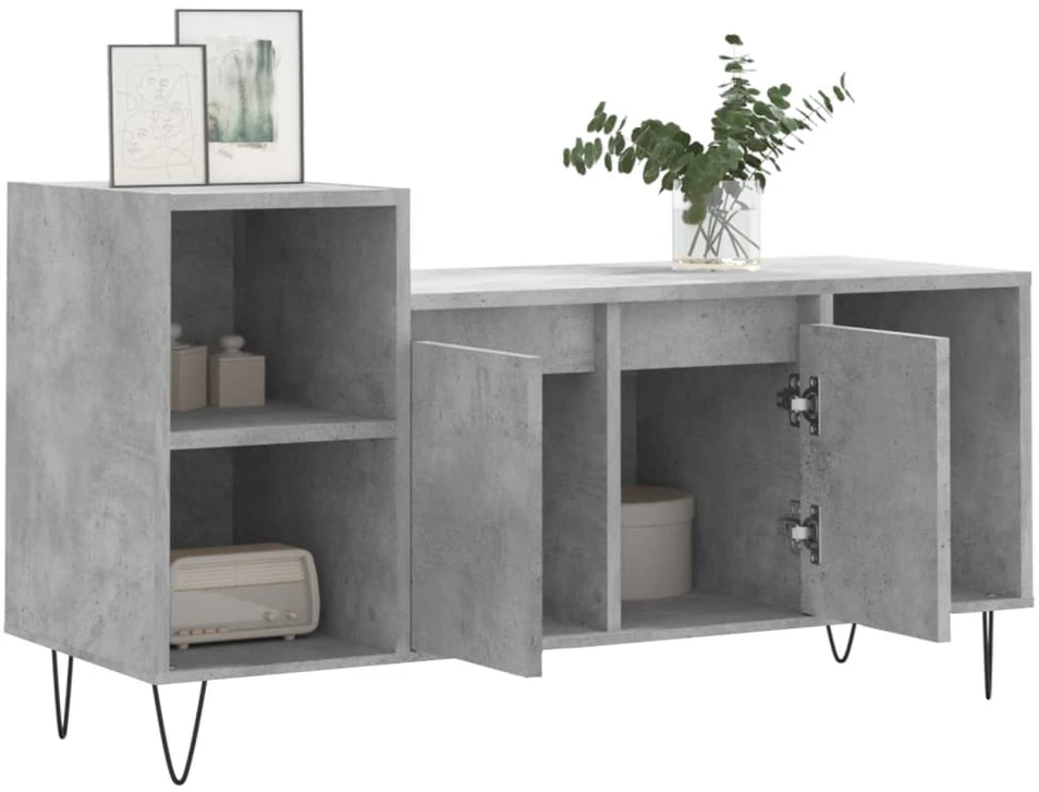 TV staliukas Televizoriaus spintelė, betono pilka, 100x35x55cm, mediena