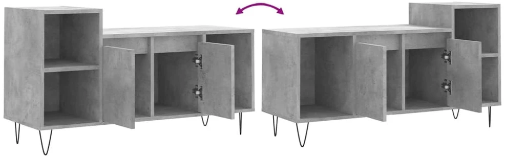 TV staliukas Televizoriaus spintelė, betono pilka, 100x35x55cm, mediena
