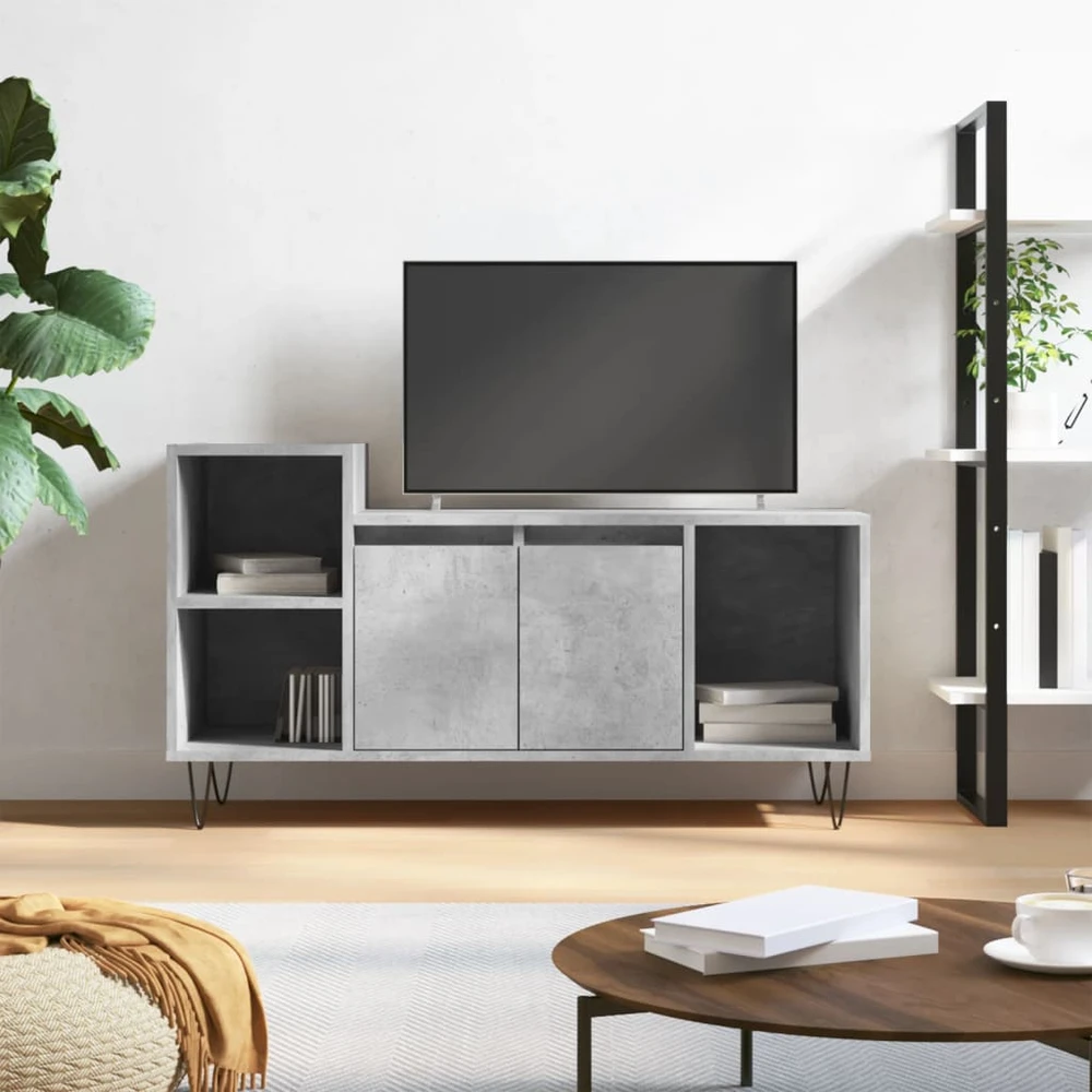 TV staliukas Televizoriaus spintelė, betono pilka, 100x35x55cm, mediena