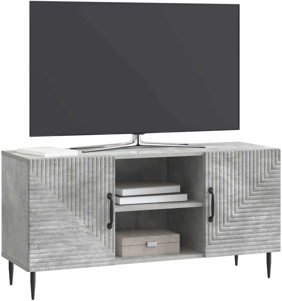 TV staliukas Televizoriaus spintelė Betono pilka 102 x 34,5 x 50 cm