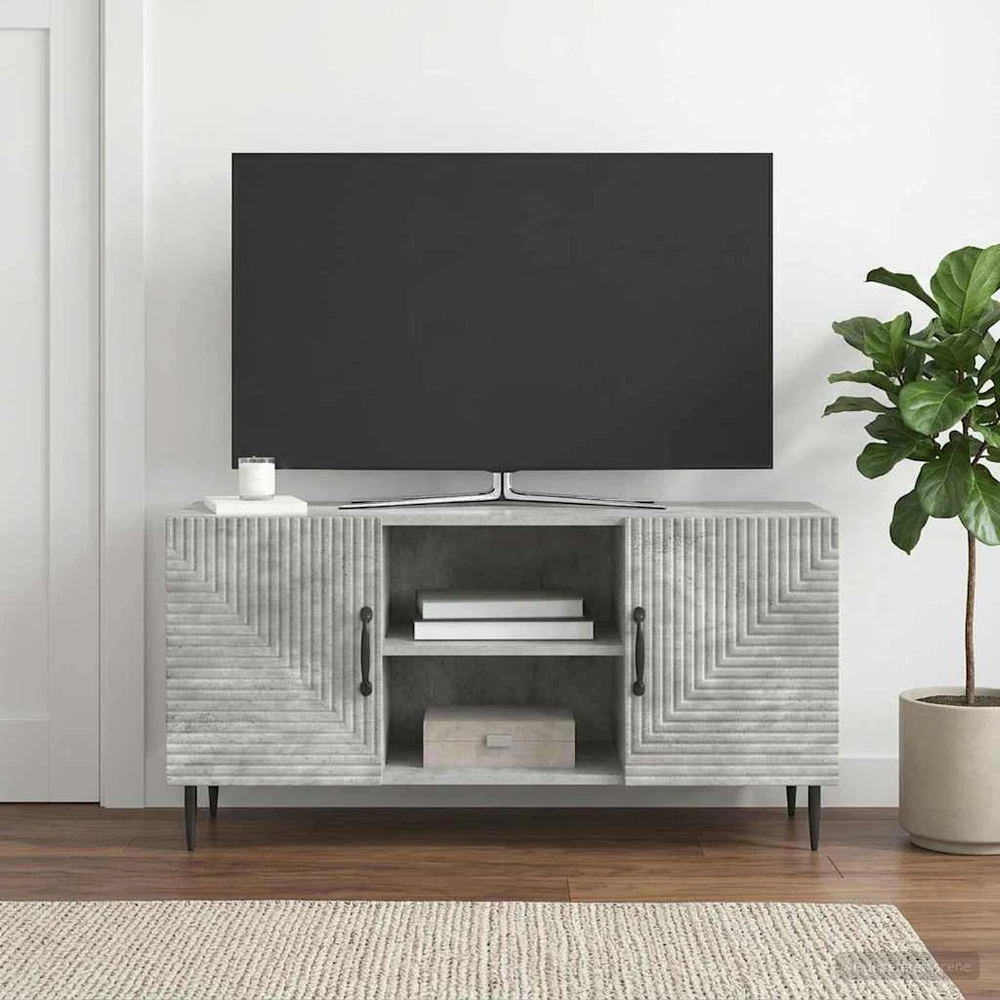 TV staliukas Televizoriaus spintelė Betono pilka 102 x 34,5 x 50 cm