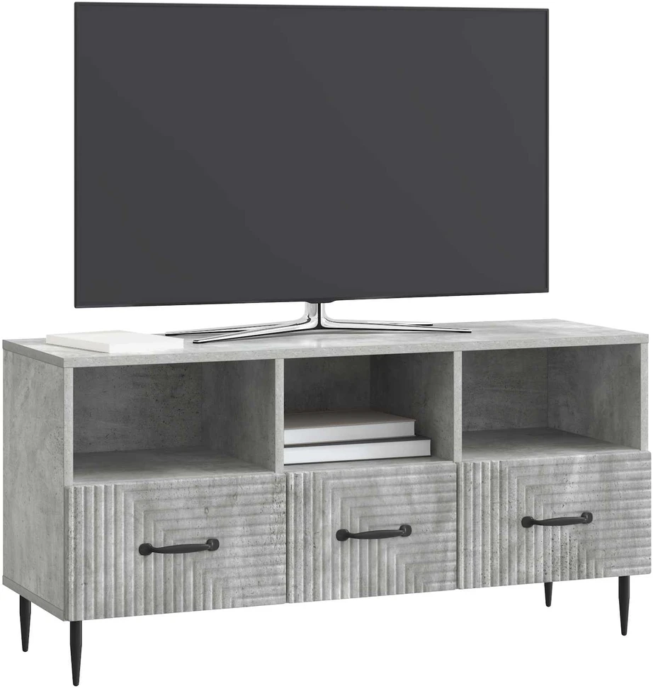 TV staliukas Televizoriaus spintelė Betono pilka 102 x 34,5 x 50 cm