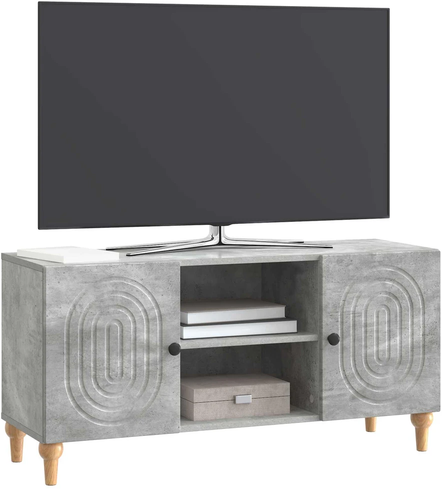 TV staliukas Televizoriaus spintelė Betono pilka 102 x 34,5 x 50 cm