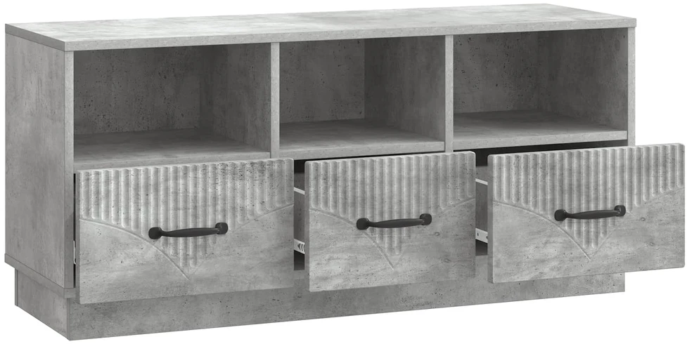 TV staliukas Televizoriaus spintelė Betono pilka 102 x 34,5 x 47 cm