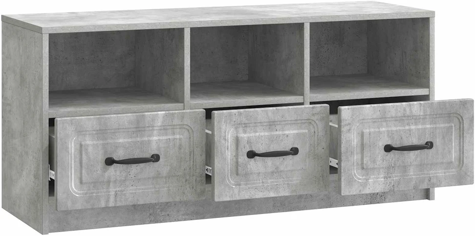 TV staliukas Televizoriaus spintelė Betono pilka 102 x 34,5 x 47 cm