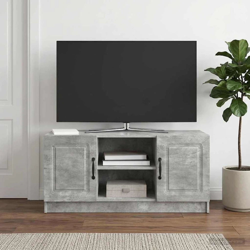 TV staliukas Televizoriaus spintelė Betono pilka 102 x 34,5 x 47 cm