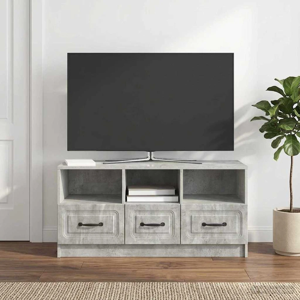 TV staliukas Televizoriaus spintelė Betono pilka 102 x 34,5 x 47 cm
