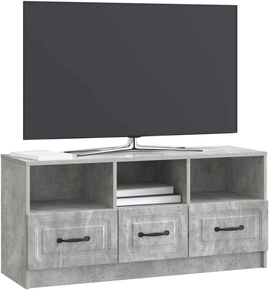 TV staliukas Televizoriaus spintelė Betono pilka 102 x 34,5 x 47 cm