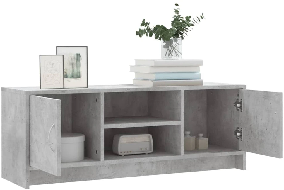 TV staliukas Televizoriaus spintelė, betono pilka, 102x30x37,5cm, mediena