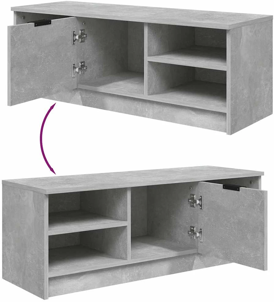 TV staliukas Televizoriaus spintelė, betono pilka, 102x35,5x36,5cm, mediena