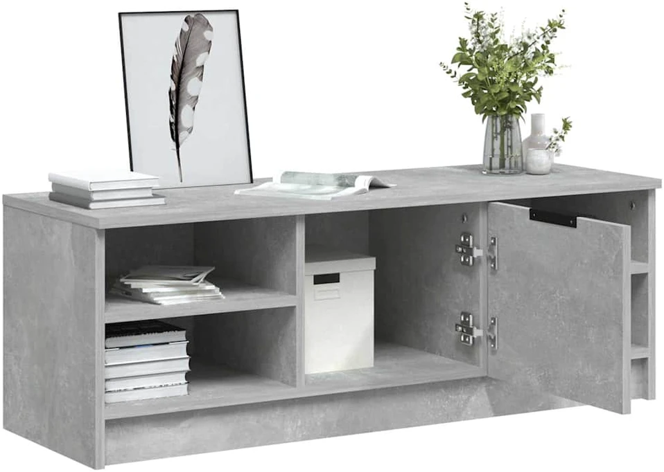 TV staliukas Televizoriaus spintelė, betono pilka, 102x35,5x36,5cm, mediena
