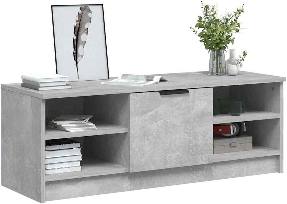 TV staliukas Televizoriaus spintelė, betono pilka, 102x35,5x36,5cm, mediena