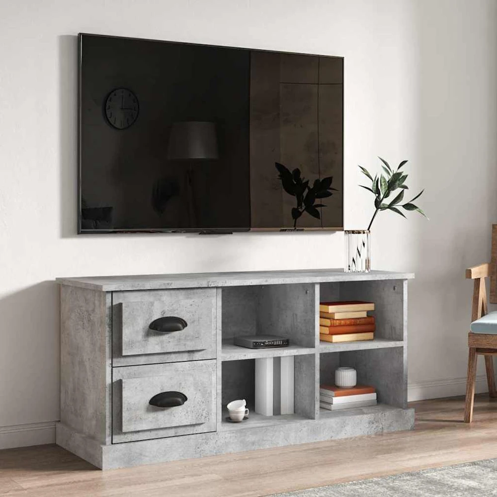 TV staliukas Televizoriaus spintelė, betono pilka, 102x35,5x47,5cm, mediena
