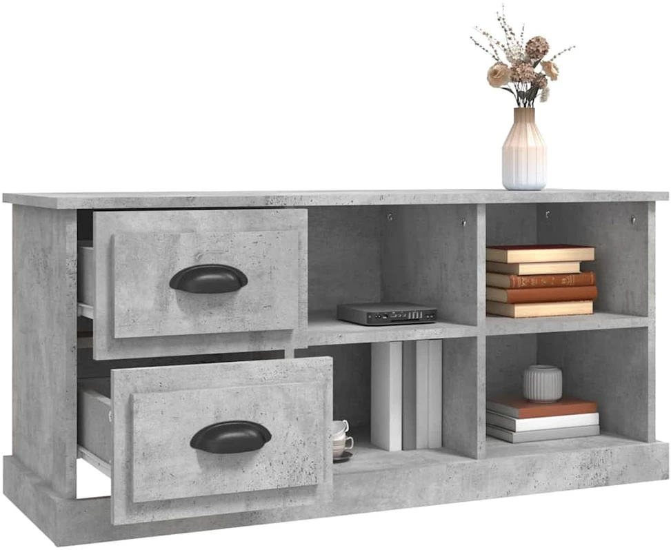 TV staliukas Televizoriaus spintelė, betono pilka, 102x35,5x47,5cm, mediena