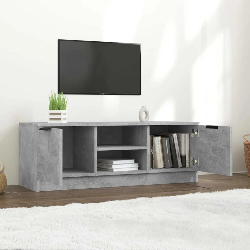 TV staliukas Televizoriaus spintelė, betono pilka, 102x35x36,5cm, mediena