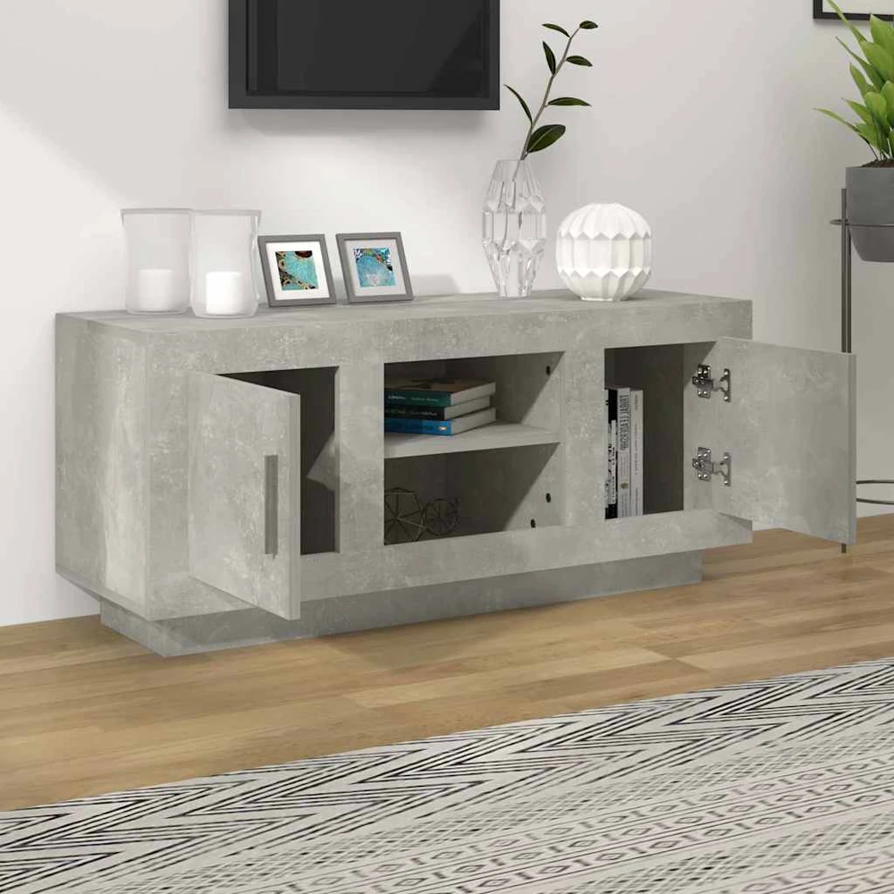 TV staliukas Televizoriaus spintelė, betono pilka, 102x35x45cm, mediena