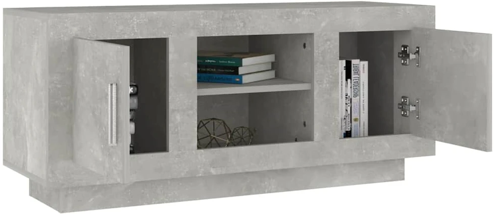 TV staliukas Televizoriaus spintelė, betono pilka, 102x35x45cm, mediena