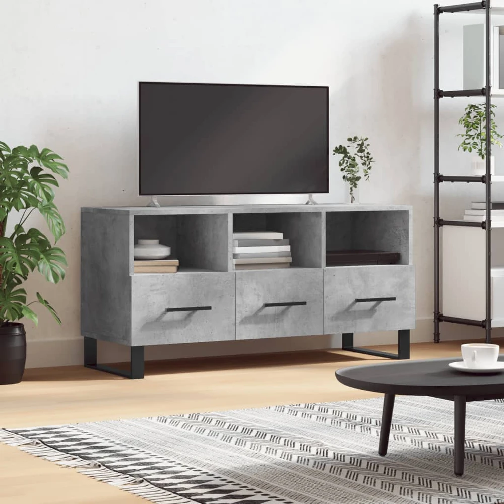 TV staliukas Televizoriaus spintelė, betono pilka, 102x36x50cm, mediena