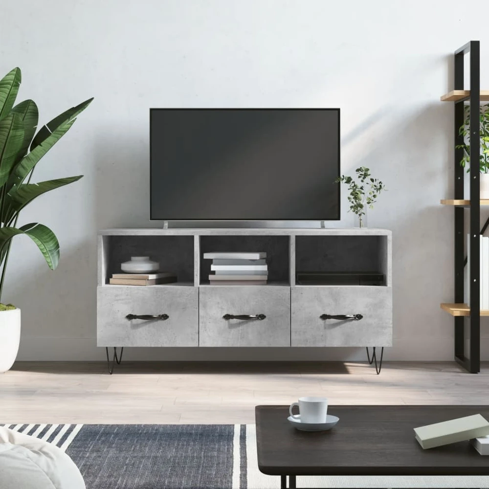 TV staliukas Televizoriaus spintelė, betono pilka, 102x36x50cm, mediena