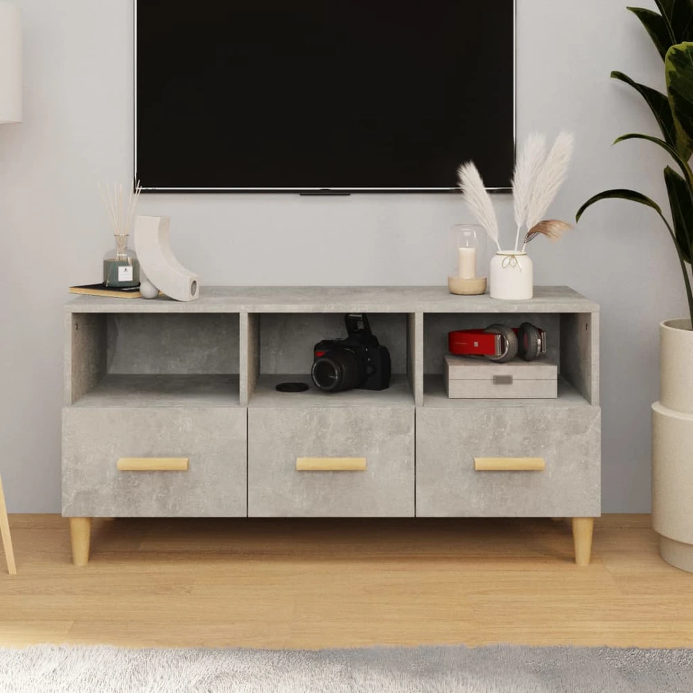 TV staliukas Televizoriaus spintelė, betono pilka, 102x36x50cm, mediena