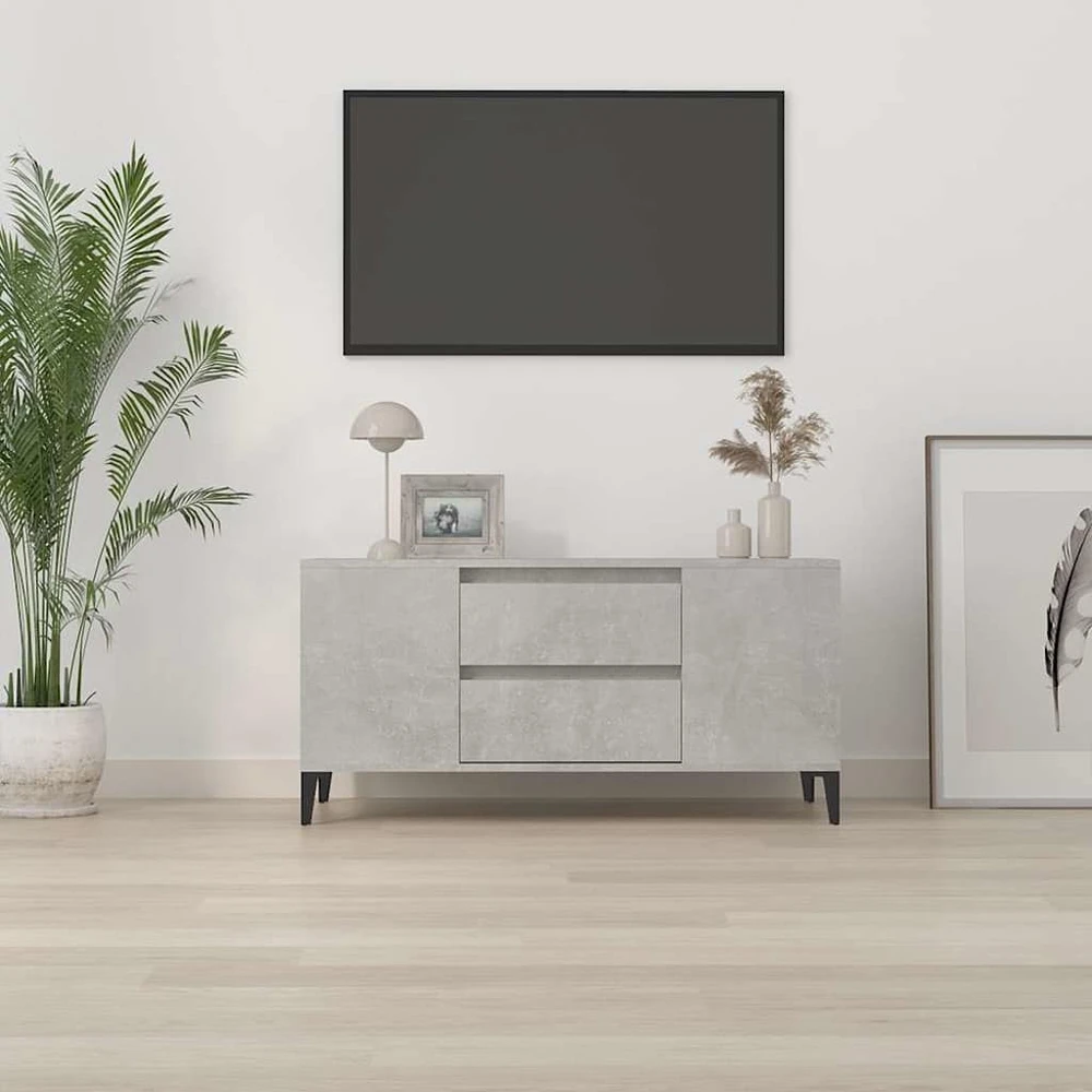 TV staliukas Televizoriaus spintelė, betono pilka, 102x44,5x50cm, mediena