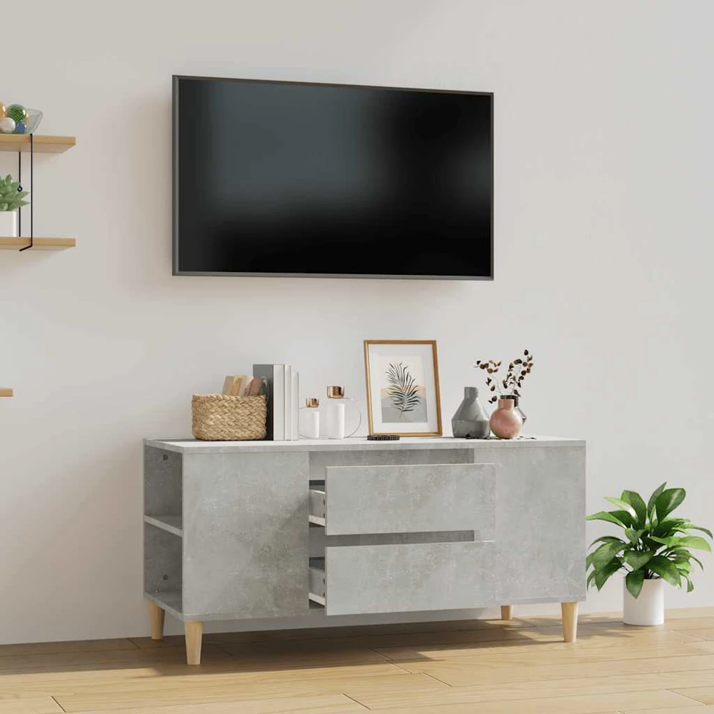 TV staliukas Televizoriaus spintelė, betono pilka, 102x44,5x50cm, mediena