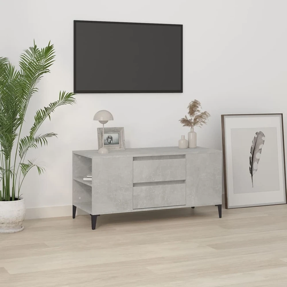 TV staliukas Televizoriaus spintelė, betono pilka, 102x44,5x50cm, mediena