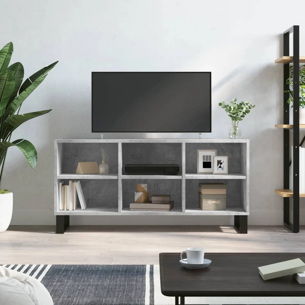 TV staliukas Televizoriaus spintelė, betono pilka, 103,5x30x50cm, mediena