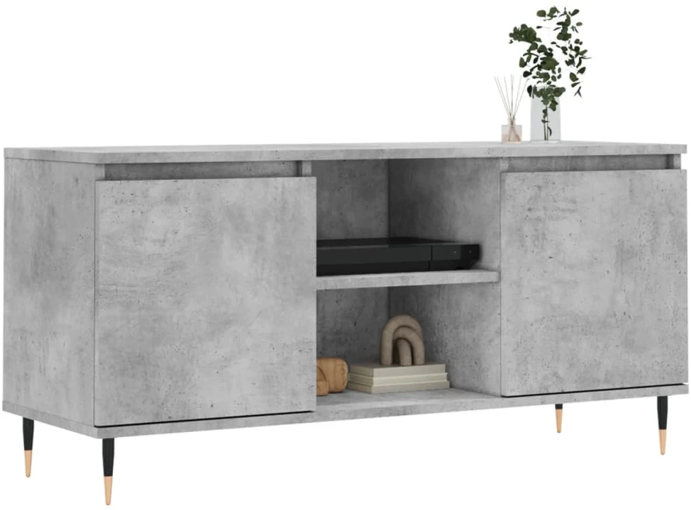 TV staliukas Televizoriaus spintelė, betono pilka, 104x35x50cm, mediena