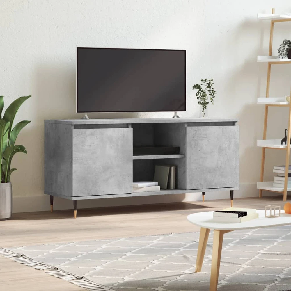 TV staliukas Televizoriaus spintelė, betono pilka, 104x35x50cm, mediena