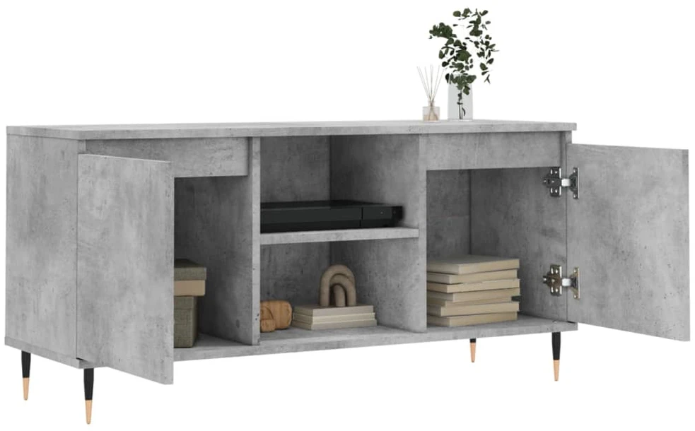 TV staliukas Televizoriaus spintelė, betono pilka, 104x35x50cm, mediena