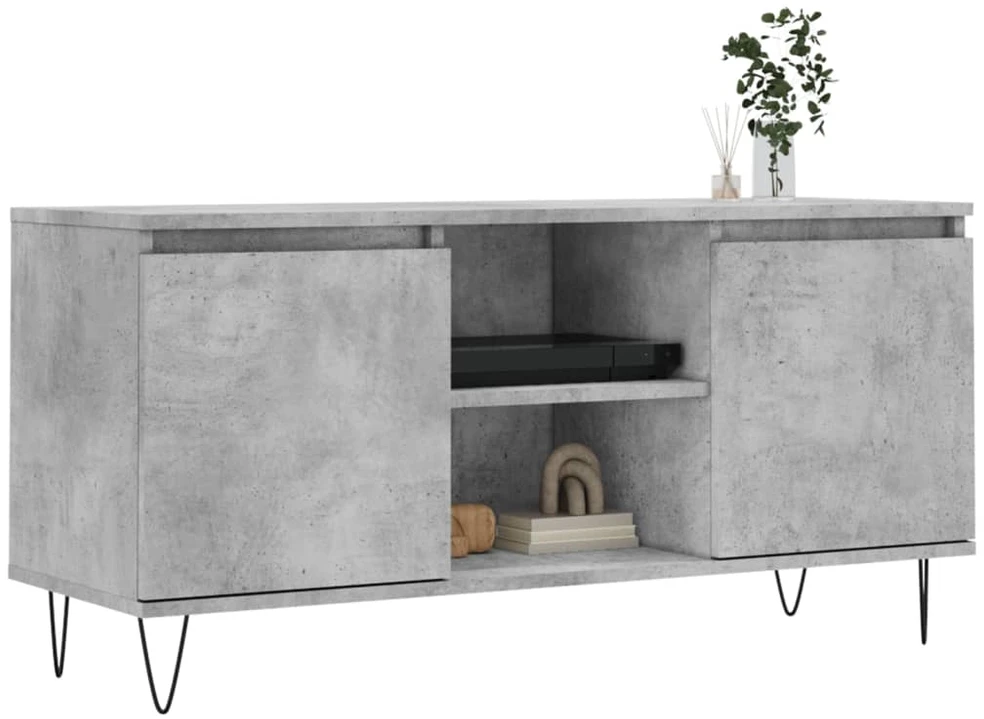TV staliukas Televizoriaus spintelė, betono pilka, 104x35x50cm, mediena